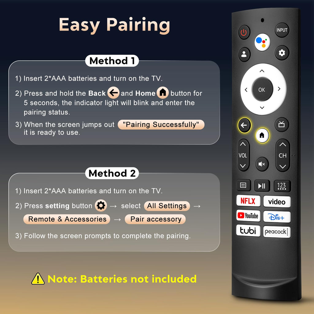 【2-Pack】 for Roku TV Remote,Replacement for TCL,ONN, Hisense Roku TVs