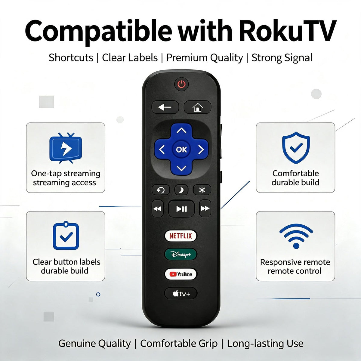SolarCell Replacement for Samsung TV Remote 2026-2019, Solar Powered, Fast Self-Charging Samsung Smart TV Remote Control, USB-C Rechargeable, Universal, Voice Search, Bluetooth, 2-Year Warranty