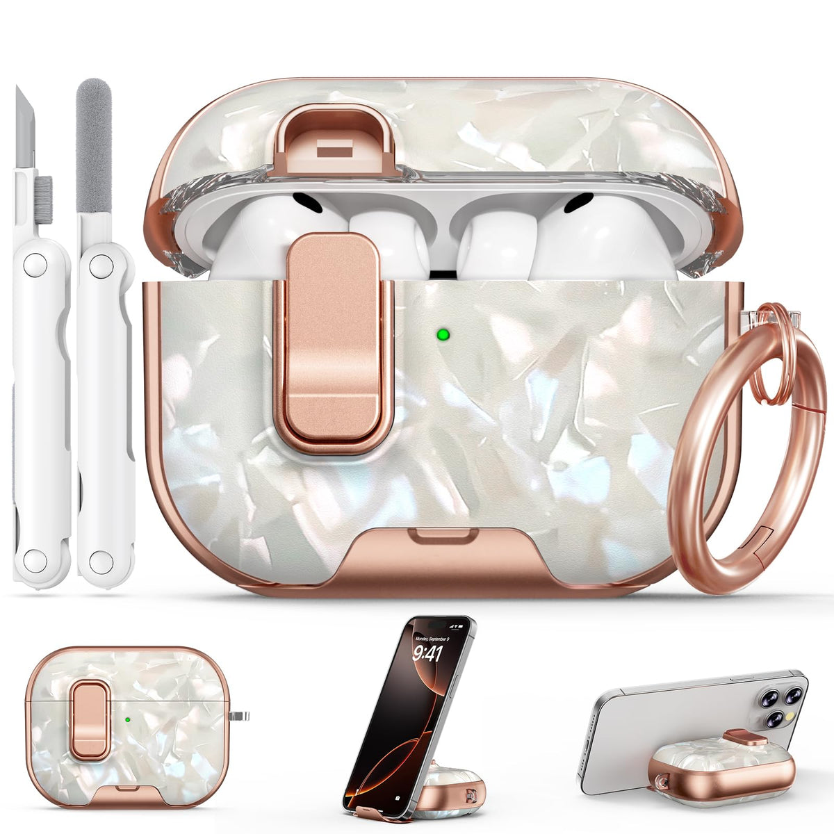 for AirPods Pro 2nd/1st Case (2023-2019)-Purple Bell Flower