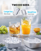Silonn Ice Maker Countertop, 9 Cubes Ready in 6 Mins, 26lbs in 24Hrs, Self-Cleaning Ice Machine with Ice Scoop and Basket, 2 Sizes of Bullet Ice for Home Kitchen Office Bar Party