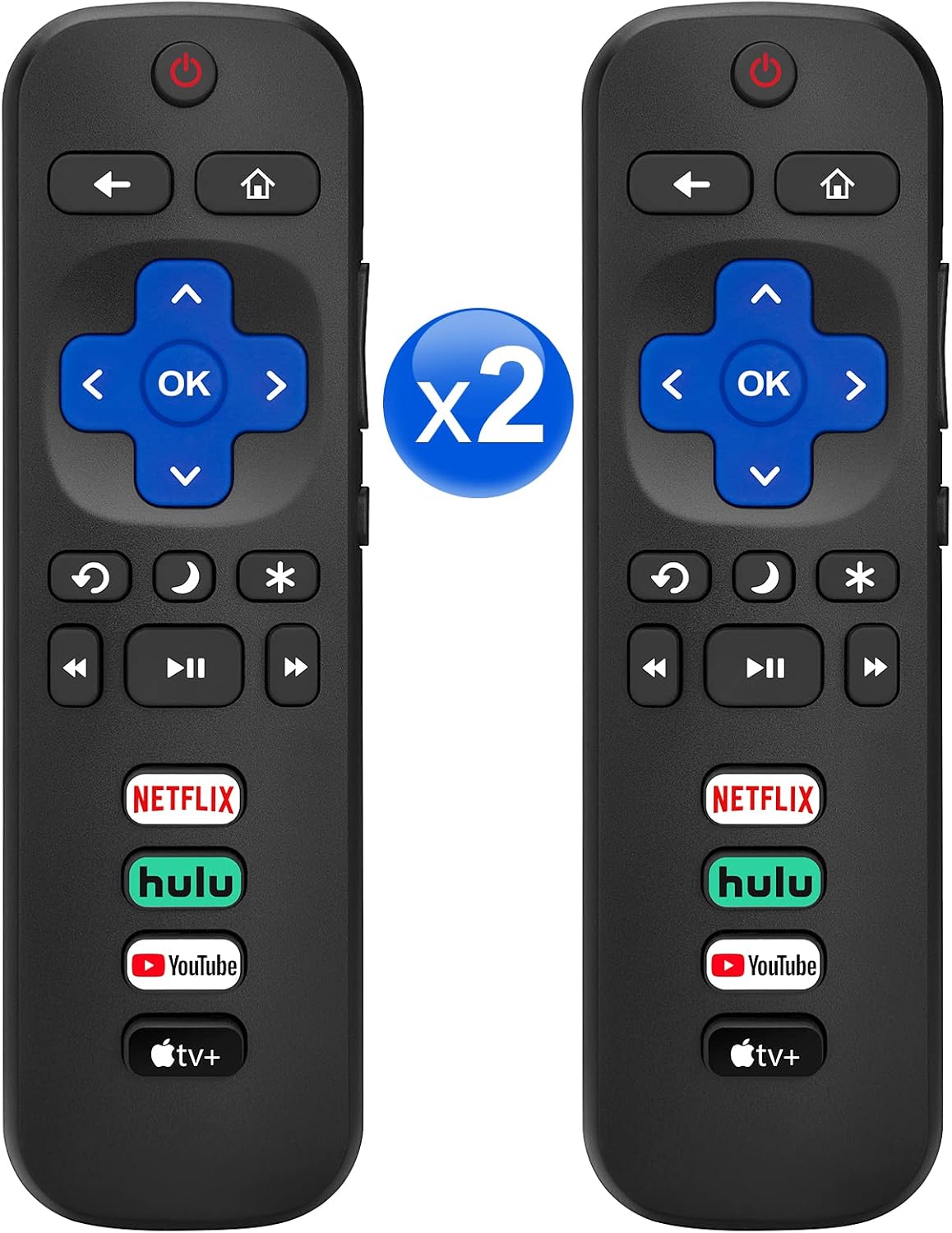 【2-Pack】 for Roku TV Remote,Replacement for TCL,ONN, Hisense Roku TVs
