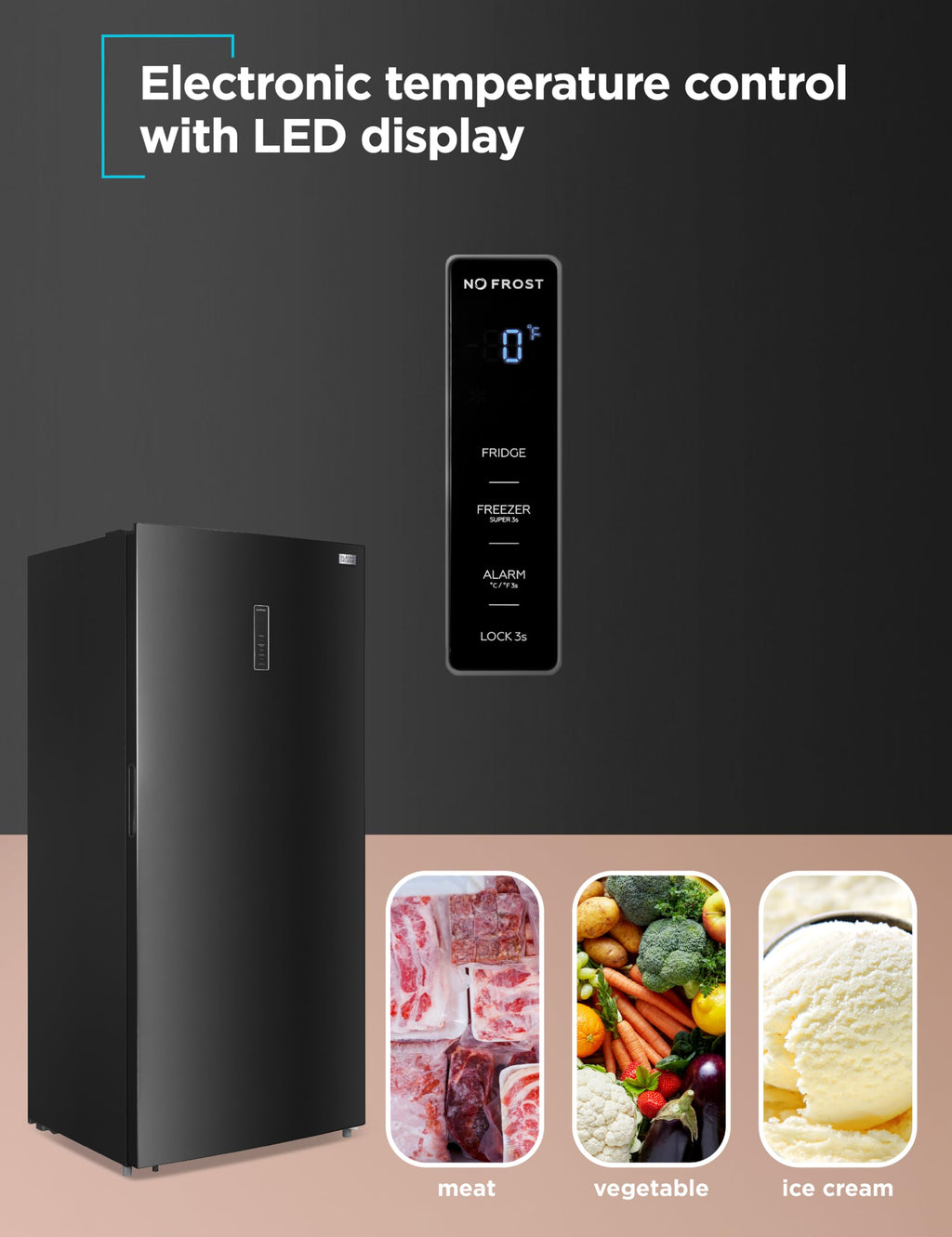 BLACK+DECKER 14 Cu. Ft. Convertible Freezer Refrigerator, Upright Freezer with Glass Shelves, ENERGY STAR rated, Frost Free, BUC1400XB, Black