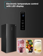 BLACK+DECKER 14 Cu. Ft. Convertible Freezer Refrigerator, Upright Freezer with Glass Shelves, ENERGY STAR rated, Frost Free, BUC1400XB, Black