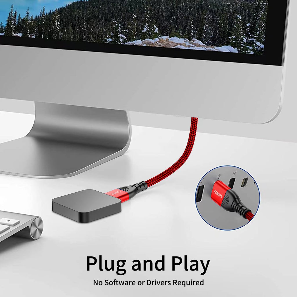 USB 3.0 Cable 1M,5Gbps High Speed Transfer USB to USB Cable USB 3.0 A to A Data Cable Braided Compatible with External Hard Drive/Laptop Cooling Pad/Docking Station/PC/TV/DVD/Printer,Grey