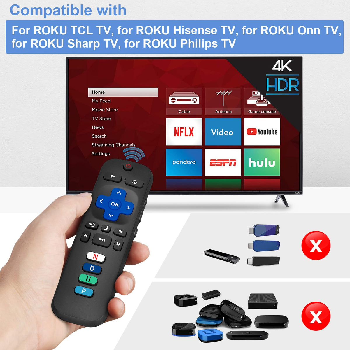 Replacement for Apple-TV-4K-Remote, Remote Control for Apple TV 4K/HD