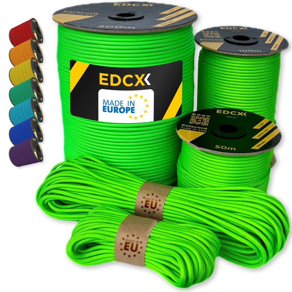 Paracord 550 4mm, 35+ Solid Colors (10m, 15m, 30m, 50m, 100m, 300m)