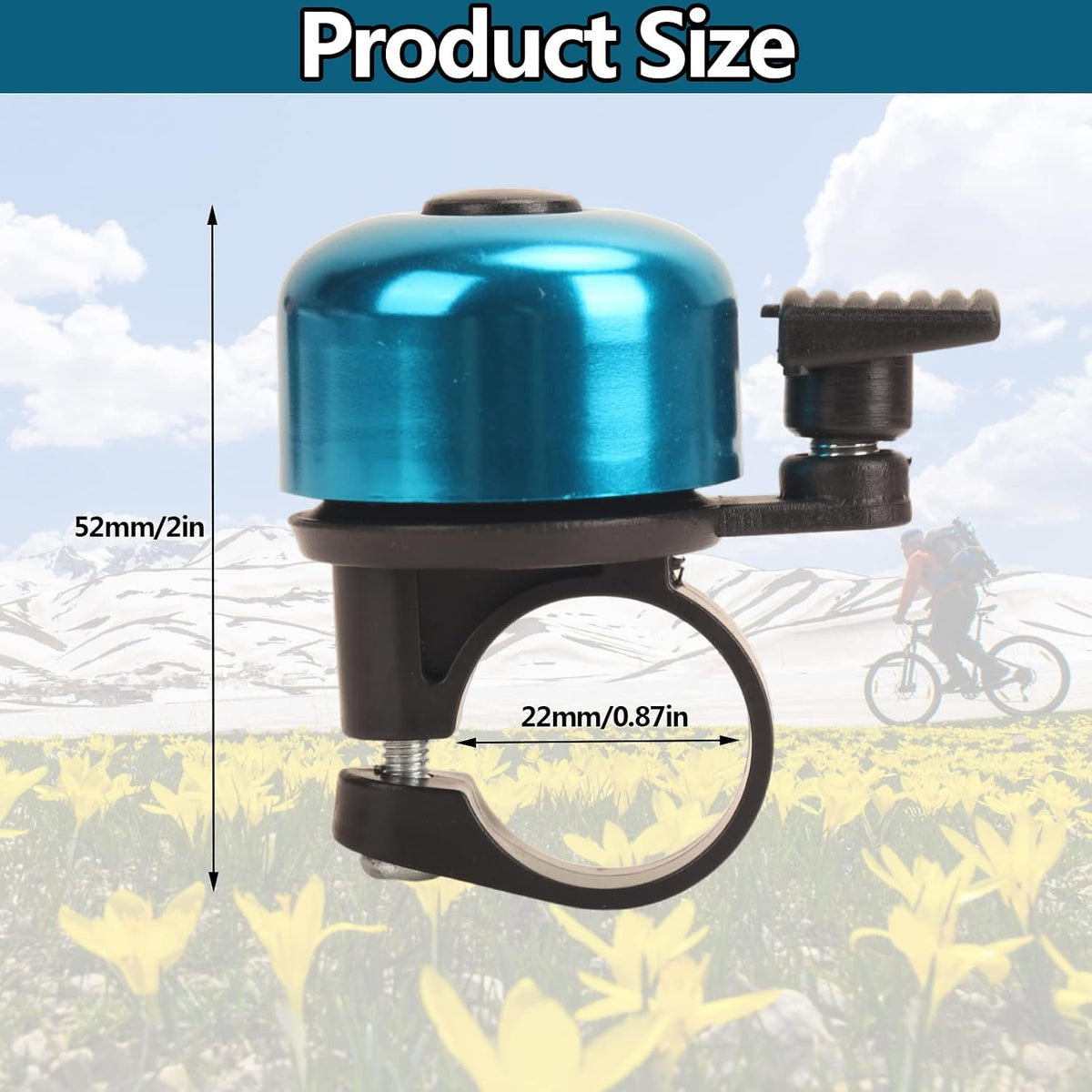 Bike Bell Bicycle Bell with Loud Crisp Clear Sound, Road and Mountain Bike Bell Adults Kids(8 colors)