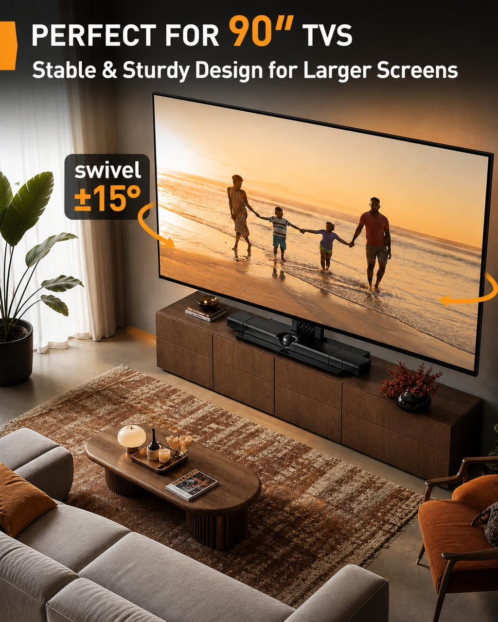 Perlegear Universal Swivel TV Stand Base for 32–70 inch TVs to 99lbs