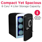 Frigidaire Retro Mini Compact Beverage Cooler, Great for Keeping Office Lunch Cool! (Built-in Bluetooth Speaker)