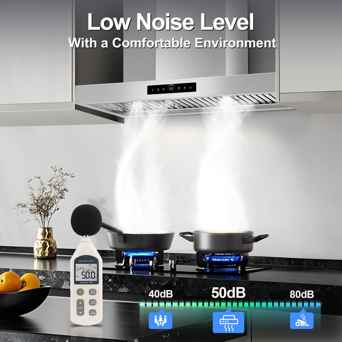 42 inch Range Hood Under Cabinet 1200 CFM Stainless Steel Stove Vent Hoods