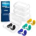 Swimming Ear Plugs for Kids,4 Pairs Reusable Silicone Ear Plugs Swimming