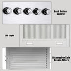 Wall Mount Range Hood 30 inch, 900 CFM Stainless Steel Kitchen Hood