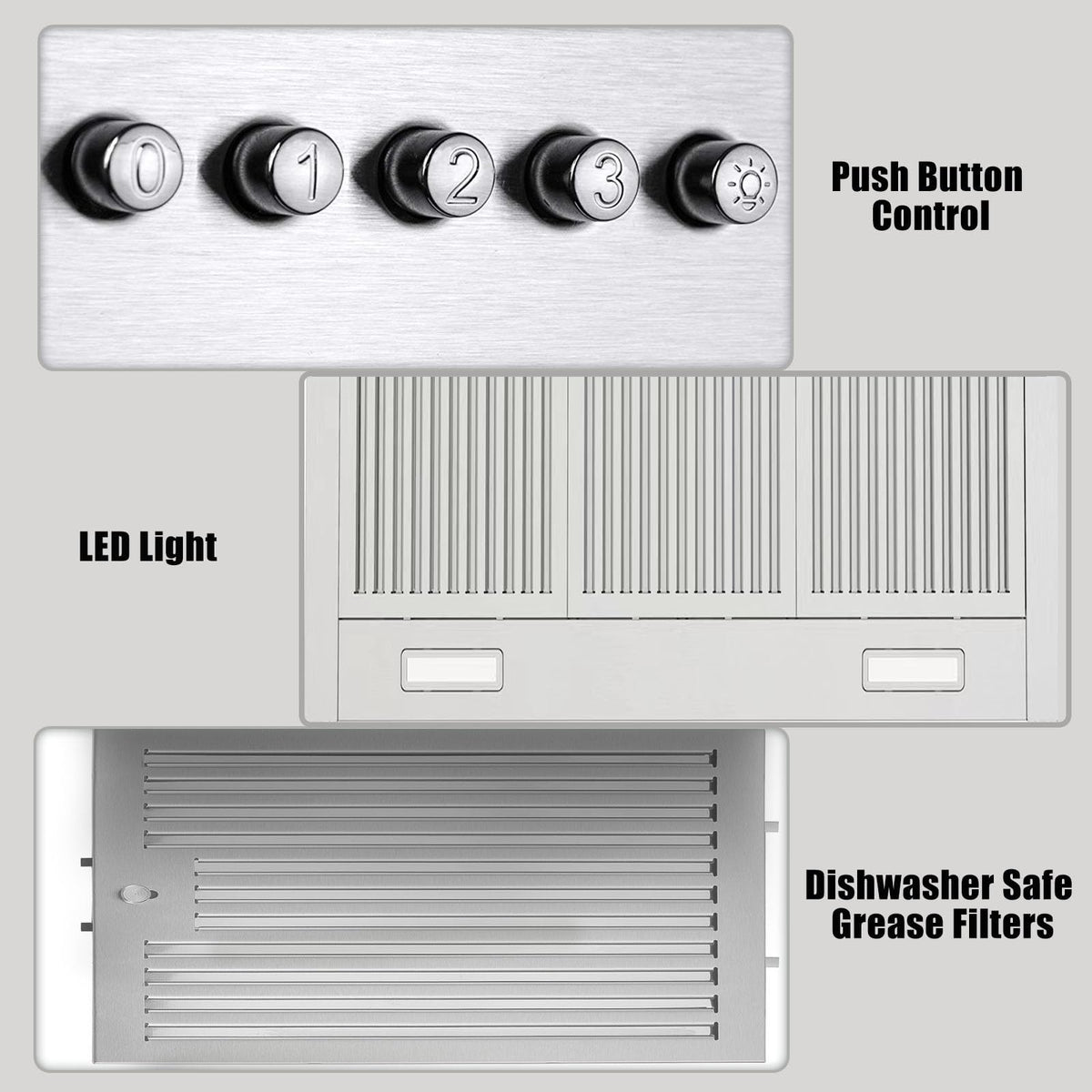 Wall Mount Range Hood 30 inch, 900 CFM Stainless Steel Kitchen Hood