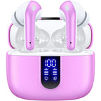 TAGRY Bluetooth Headphones True Wireless Earbuds 60H Playback LED Power Display Earphones with Wireless Charging Case IPX5 Waterproof in-Ear Ear buds with Mic for TV Smart Phone Laptop Computer Sports
