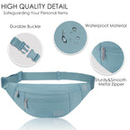 MAXTOP Large Bumbag Waist Fanny Pack Running Belt for Men Women Unisex Bum Bag with Headphone Jack and 4-Zipper Pockets Adjustable Belt for Travel Running Jogging Workout Hiking Gifts All Black