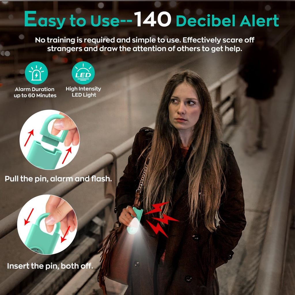 Fauxomor 140dB Personal Safety Alarm for Women 3pack Self Defense Keychain