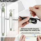 24Pcs Silicone Cable Ties, Cord Organizer Cable Management-Multi