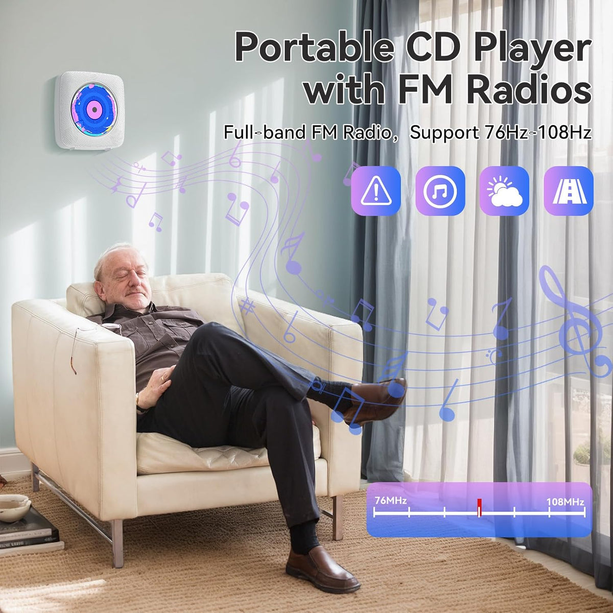 CD Player Portable: Kegaudio CD Players for Home with Speakers Bluetooth