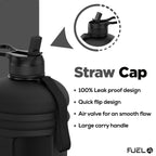 Fuel24 Jug - 2.2 Litre Water Bottle - Extra Strong Flex Material - Drop Proof, Pop or Straw Cap Options - 2.2L Large Gym Sports Bottle, BPA FREE