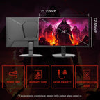 SANSUI 24 Inch Gaming Monitor 200Hz 1Ms FreeSync HDR 110% sRGB FHD 1080P Computer Monitor HDMI DP Ports Eye Care Frameless VESA Mount Cable Management(ES-G24F4L HDMI Cable Included)