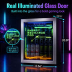 2.5 Cu.Ft Beverage Fridge, Glass Door Mini Fridge, Silver, 96 Can
