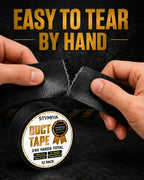 Black Duct Tape Heavy Duty: 3 Rolls 2inch x 20yd Wide Waterproof Outdoor - Strong Adhesive Weather Tapes Repair Bulk - Ductape for Patterns Masking Packing Furniture Kids Craft (3, Matte Black)