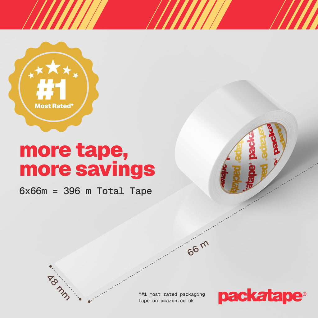 Packatape - 3 Rolls Per Pack 48MM x 66M Brown Packaging Tape for Parcels and Boxes. This 3 rolls pack of Heavy Duty Brown Packing Tape Provides a Strong, Secure and Sticky Seal for your Boxes