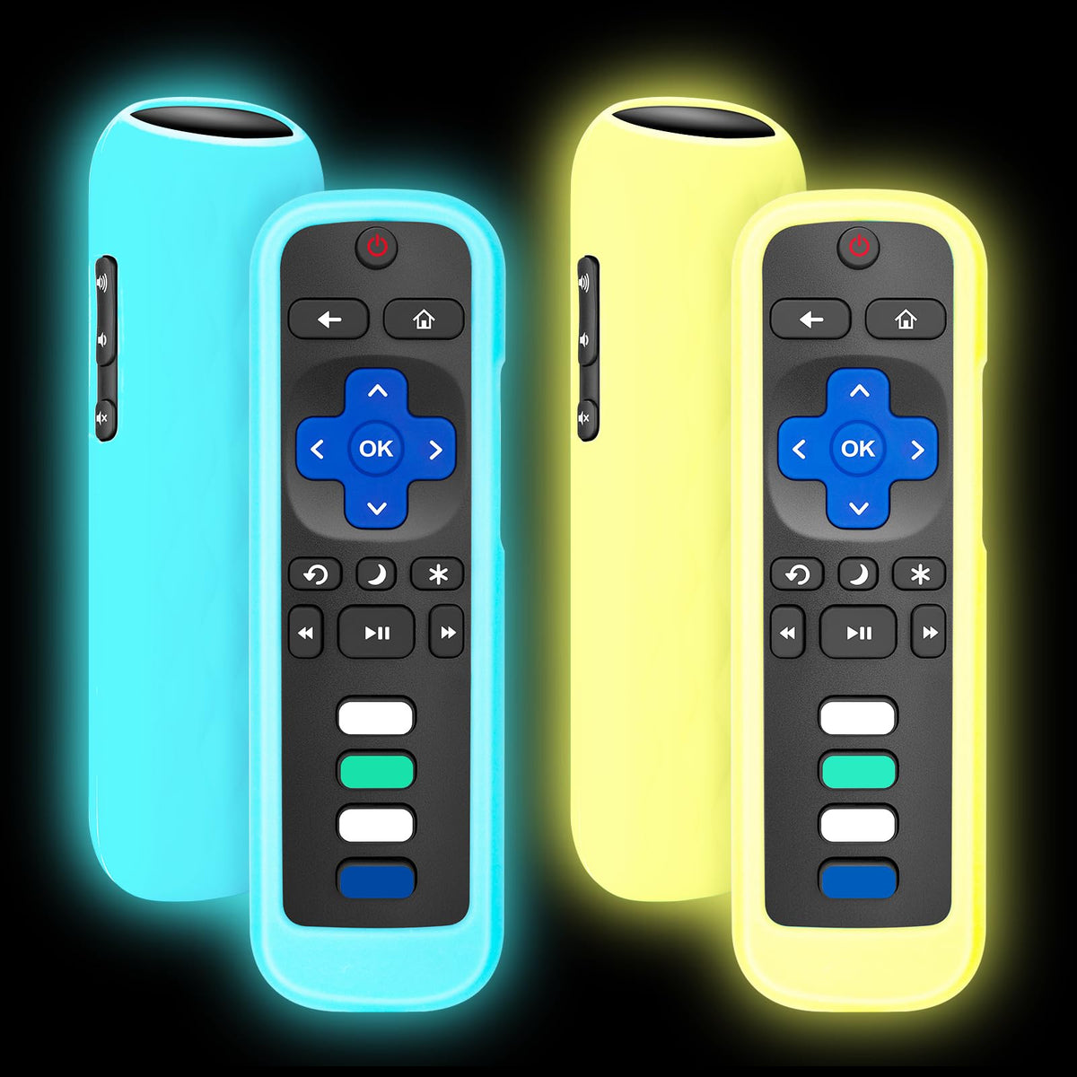 for Roku-Remote-Cover,Glow in The Dark Silicone Protective Case