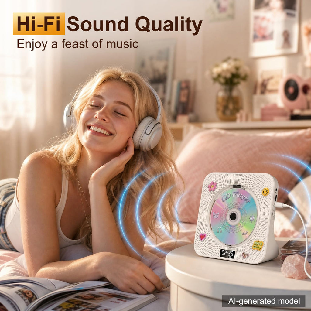 Gueray CD Player Portable Bluetooth Desktop CD Players for Home