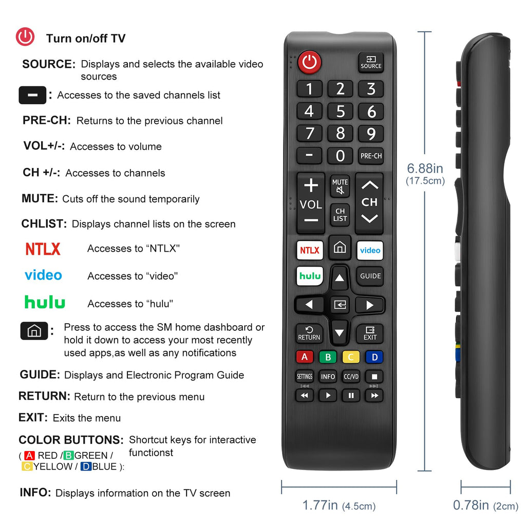 【2-Pack】 for Roku TV Remote,Replacement for TCL,ONN, Hisense Roku TVs