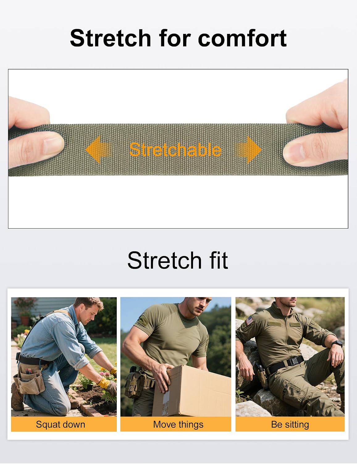 JUKMO Quick Release Tactical Belt, Military Work 1.5" Nylon Web Hiking Belt