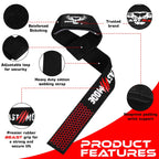 BEAST RAGE Weight Lifting Straps Fitness Padded Cotton Wrist Support Gel Advanced Grips Dumbbell Bar Wraps Heavy Duty Gym Bodybuilding Straps Power Deadlift Barbells Non Slip Exercise