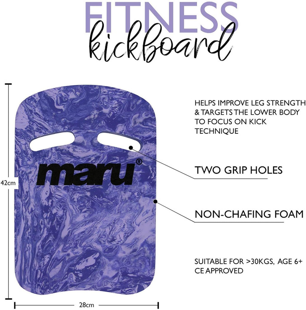 Maru Swimming Kickboard – Buoyant Foam Swim Float for Kick Strength & Technique – L42xW28cm – Easy-Grip, Non-Chafing Swimming Float for Children & Adults (6+) – Trusted by Coaches