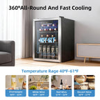 Antarctic Star 12 Bottle 48 Can Beverage Refrigerator Cooler - Mini Fridge Glass Door for Beer Soda Drinks or Wine,Freestanding Beverage Fridge for Home and Bar with Adjustable Shelving, 1.3 Cu. Ft.