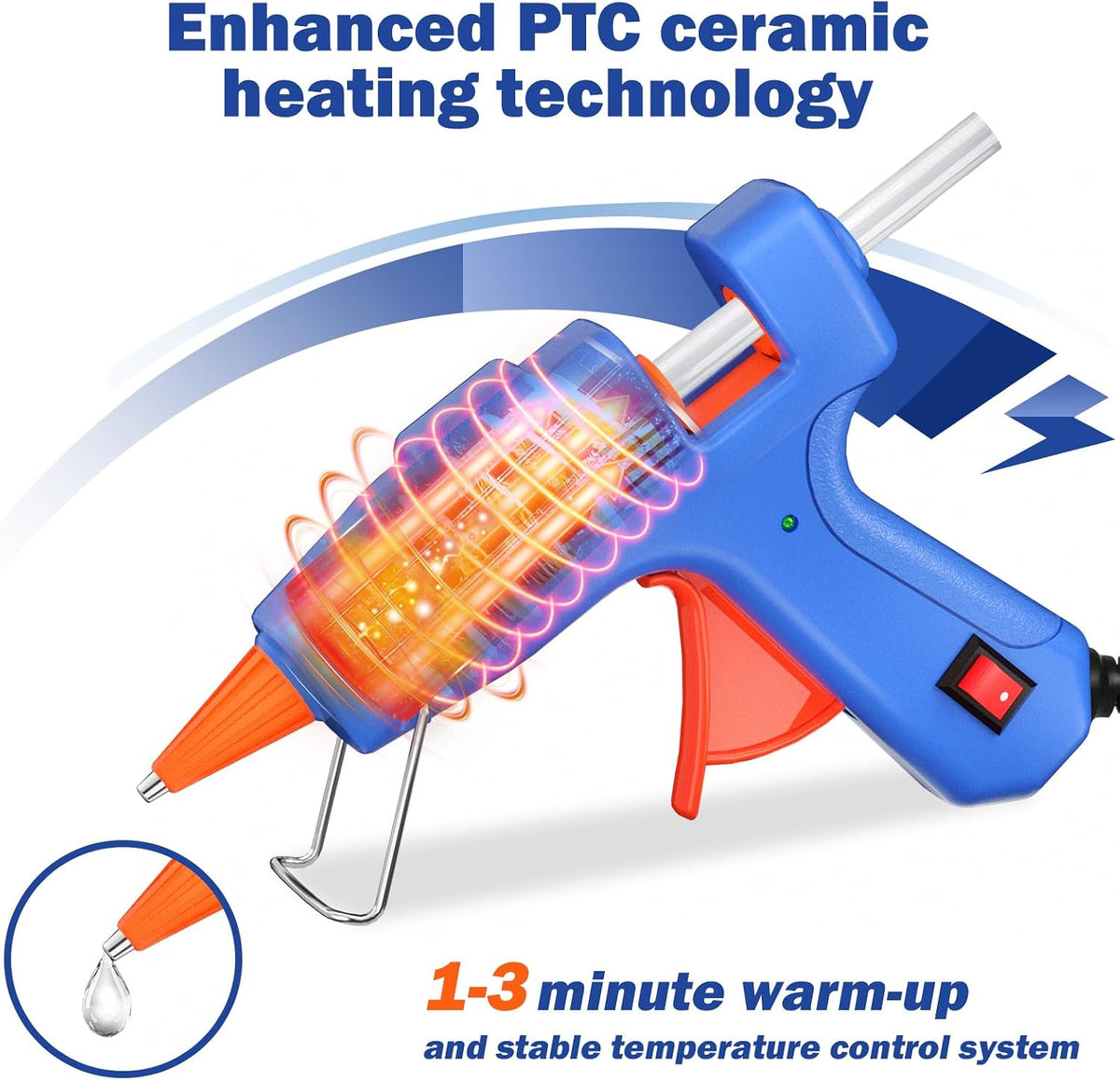 Mini Hot Glue Gun Kit 50W: Mini Glue Gun Fireproof Upgraded Version