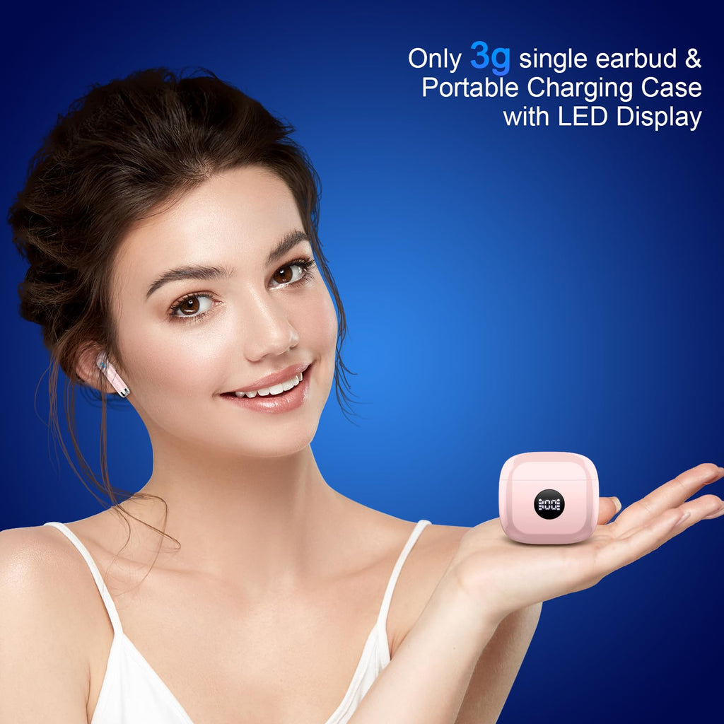 Wireless Earbuds, Bluetooth 5.4 Ear Buds, LED Power Display, 6D Bass Stereo