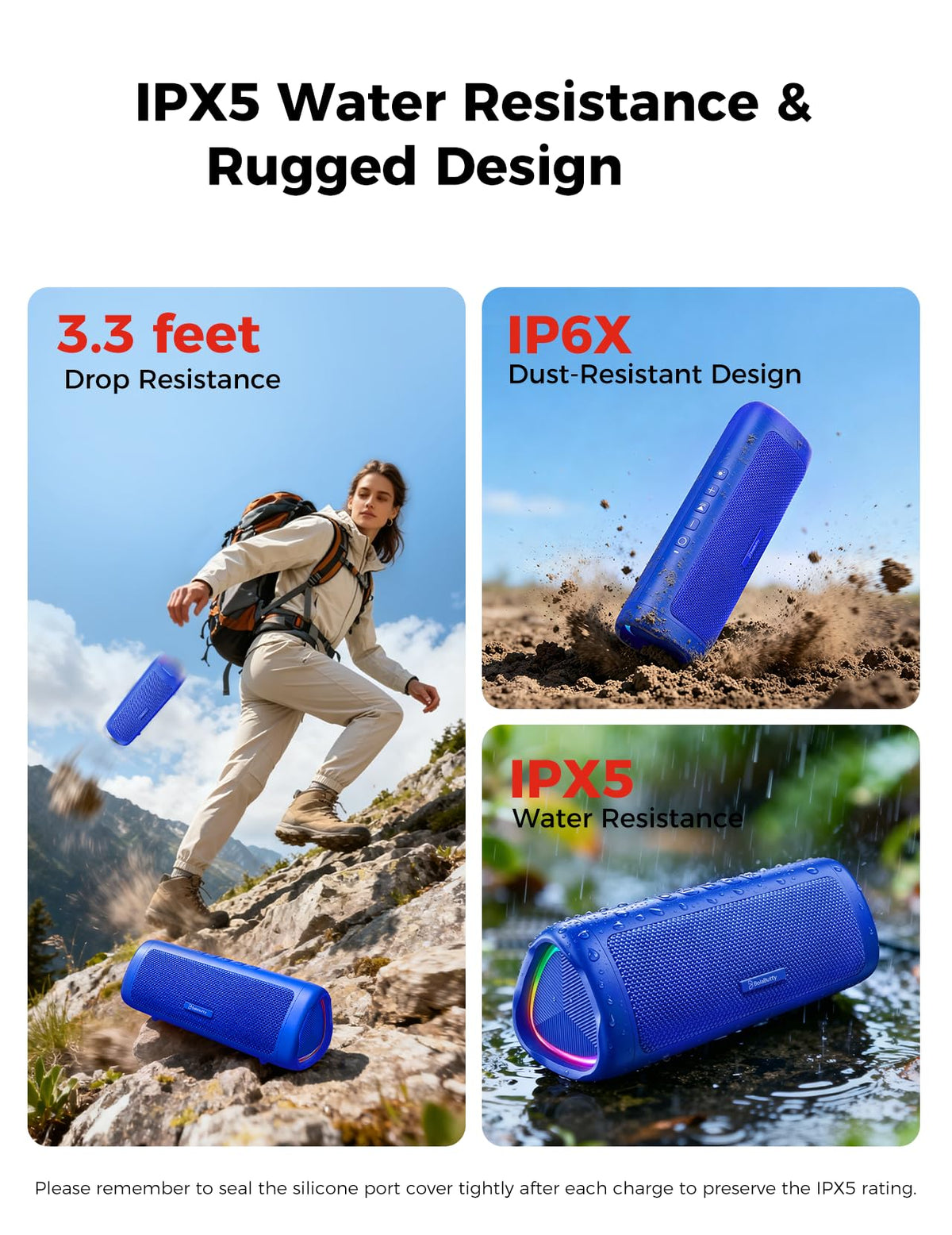 Bluetooth Speaker, 20W HD Sound, Portable Wireless, IPX5 Waterproof, Up to 24H Playtime, TWS Pairing, for Home/Party/Outdoor/Camping/Beach Essentials, Electronic Gadgets, Birthday Gift (Teal)