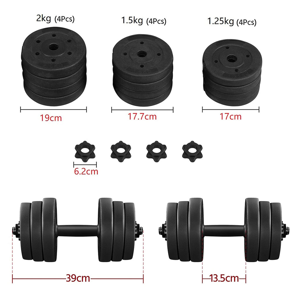 Yaheetech 30KG/25KG/20KG/15KG Adjustable Dumbbells Weight Set for Men/Women