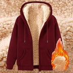 Teddy Fleece Mens Hoodies Sherpa Lined Fuzzy Jacket with Pockets Full Zip Hooded Adjustable Sweatshirts Winter Warm Jumper Coat Outwear Thermal Outfits Clothing