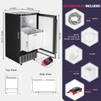EUHOMY Nugget Ice Maker Countertop with Handle, Max 40lbs Daily Sonic Ice