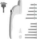 Home Secure™ Universal Locking uPVC Window Handle with Keys – Espag Window Handle Replacement, Reversible Left or Right, Multi-Spindle Fit, White