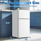 DEMULLER 2.4 Cu.Ft Small Refrigerator with Freezer Mini Fridge Removable Plastic Shelves Ideal for Apartment, Dormitory, Baby Pink