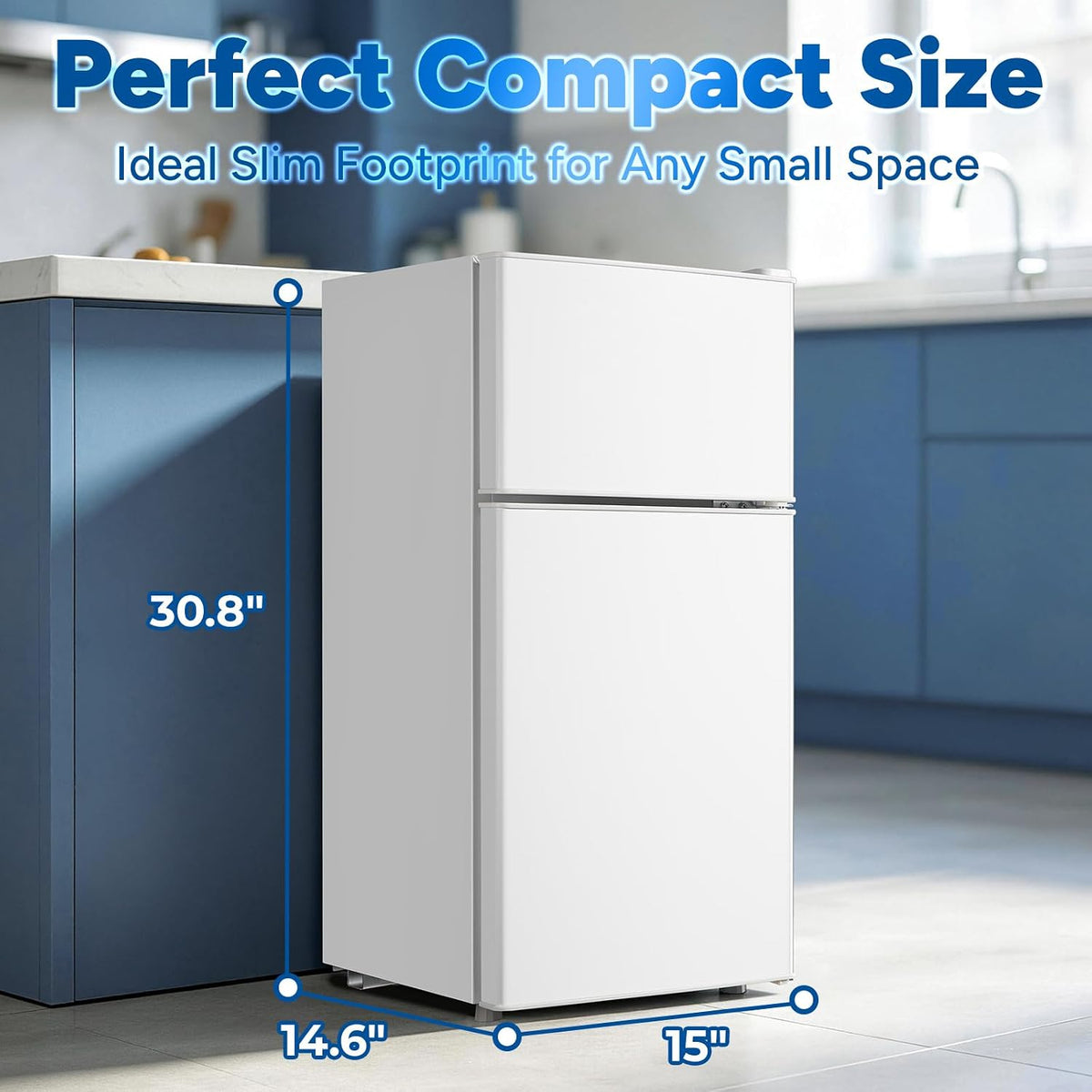 DEMULLER 2.4 Cu.Ft Small Refrigerator with Freezer Mini Fridge Removable Plastic Shelves Ideal for Apartment, Dormitory, Baby Pink