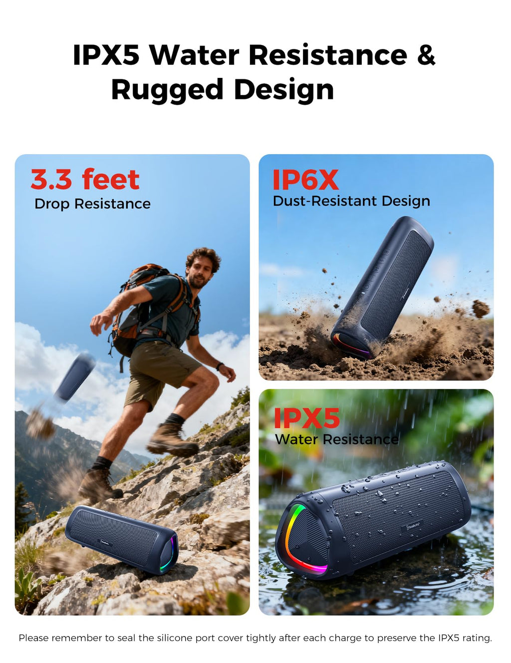 Bluetooth Speaker, 20W HD Sound, Portable Wireless, IPX5 Waterproof, Up to 24H Playtime, TWS Pairing, for Home/Party/Outdoor/Camping/Beach Essentials, Electronic Gadgets, Birthday Gift (Teal)