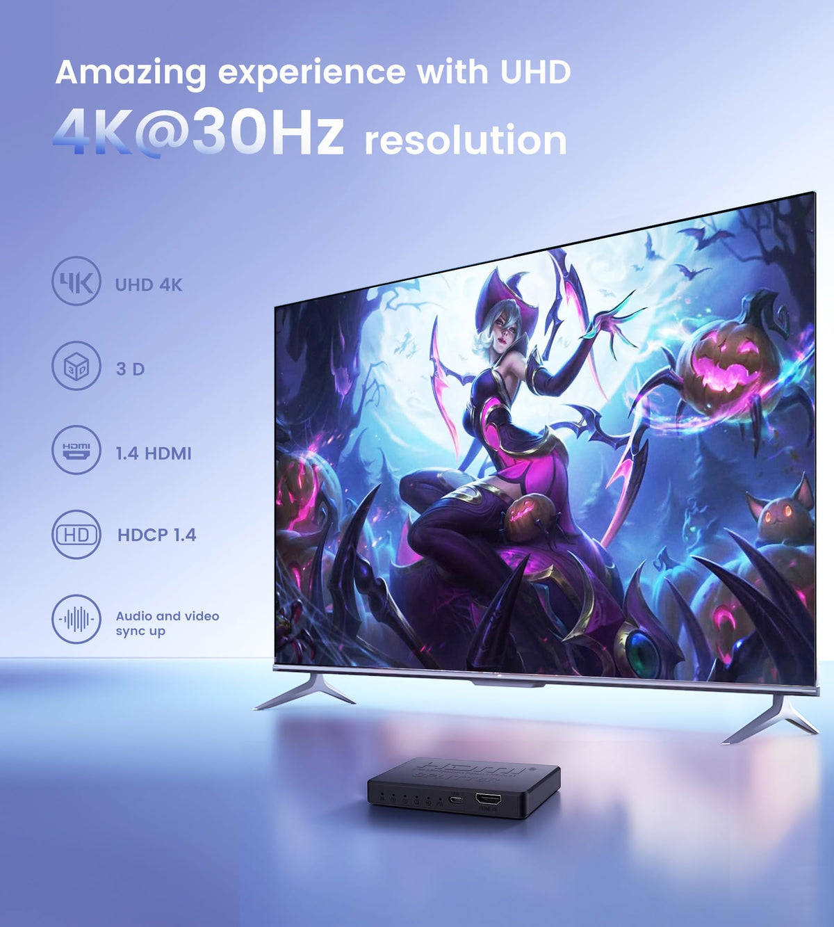avedio links 4K@60Hz HDMI Splitter 1 in 2 out, Mirror Same Screen Only