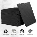 ComFy Mat Gym Flooring Mat, Foam Exercise Mats, Interlocking Puzzle EVA Floor Tiles, Non slip Rubber Cushion For Home Workout, Bonus Adhesives,24"X24"(60x60cm)