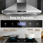 24 inch Range Hood, Ducted/Ductless Range Hood 450CFM, Wall Mount