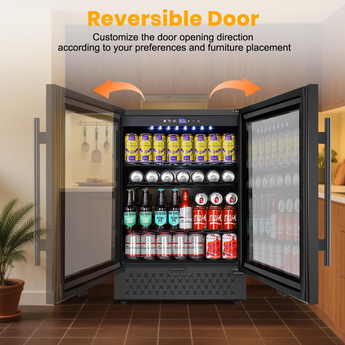 24" Dual Zone Wine and Beverage Refrigerator, Under Counter with Glass Door