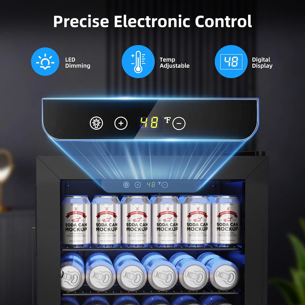 Antarctic Star Beverage Refrigerator Cooler 68 Can, Mini Fridge with Glass Door for Beer Drinks Wine,Freestanding Small Fridge with Electronic Temperature Control for Home and Bar,1.7 cu.ft