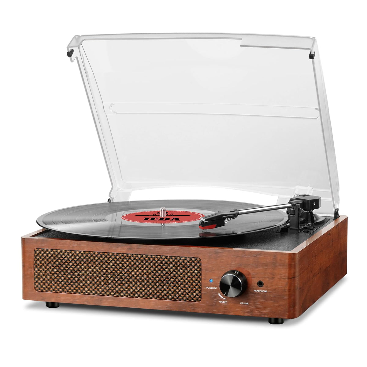 Vinyl Record Player Turntable with Built-in Bluetooth Receiver & 2 Stereo Speakers, 3 Speed 3 Size Portable Retro Record Player for Entertainment and Home Decoration